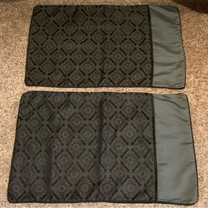 Pair pillow shams black and grey Damask standard